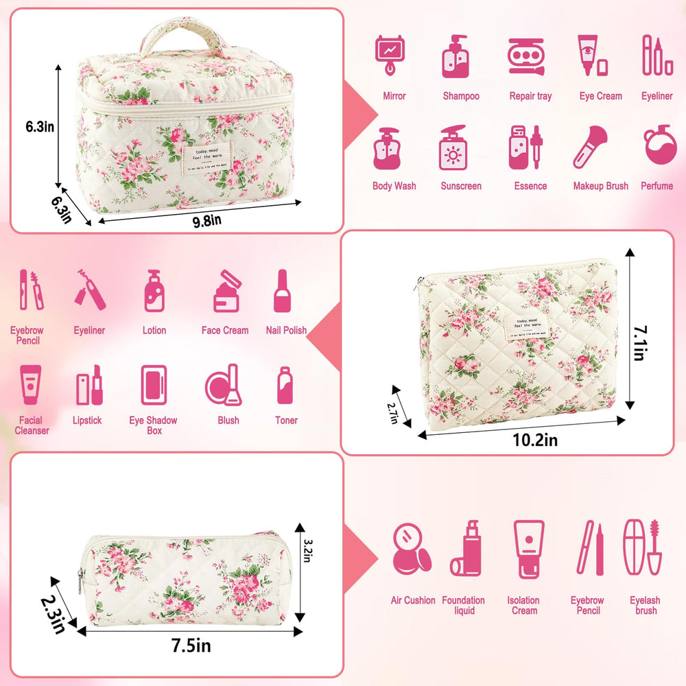 URSKYTOUS bolsa maquillaje grande con gran capacidad para cosméticos y viaje