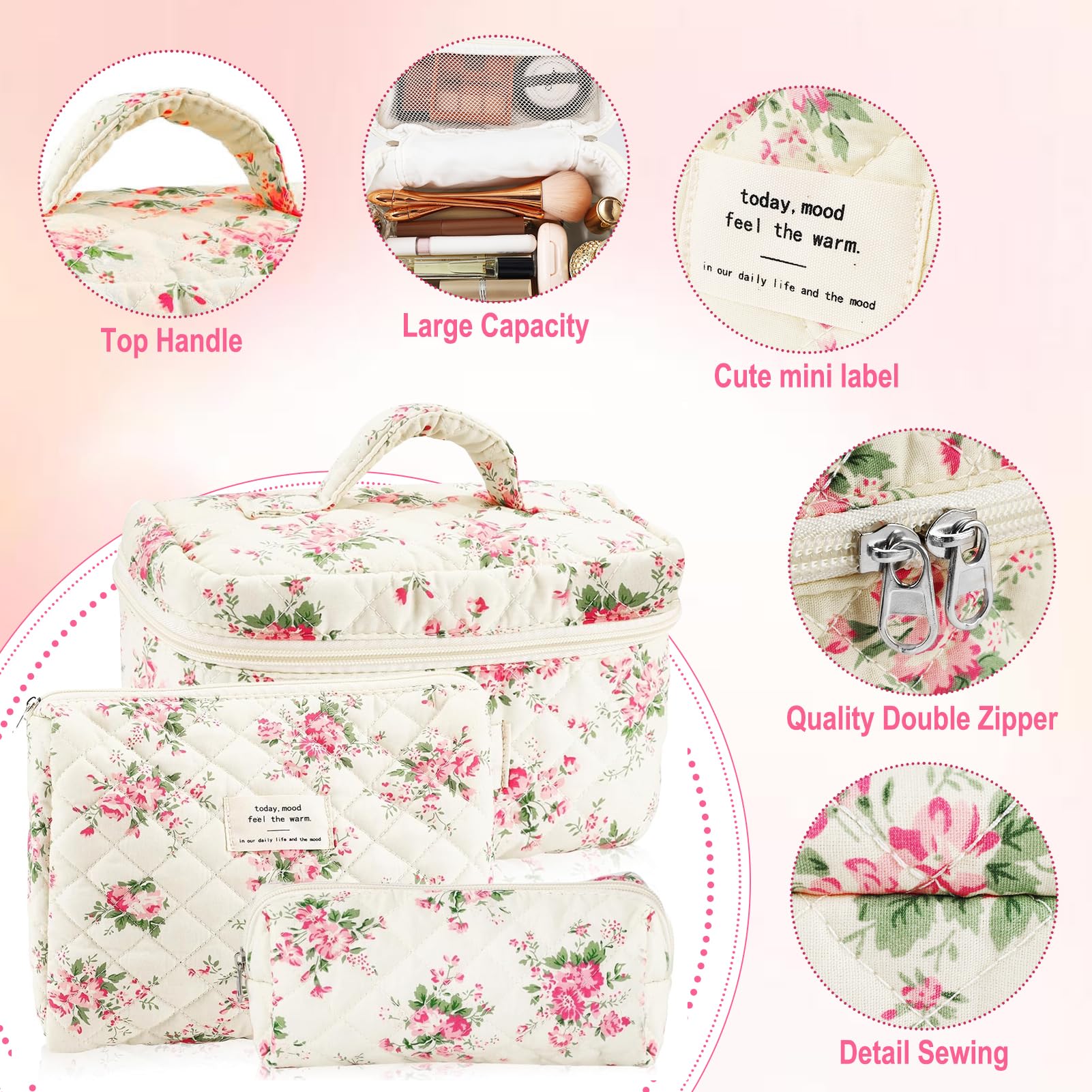 URSKYTOUS bolsa maquillaje pequeña para pinceles y esenciales