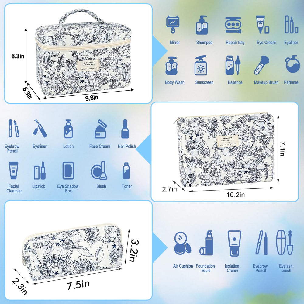 URSKYTOUS bolso pequeño floral ideal para maquillaje diario y esenciales