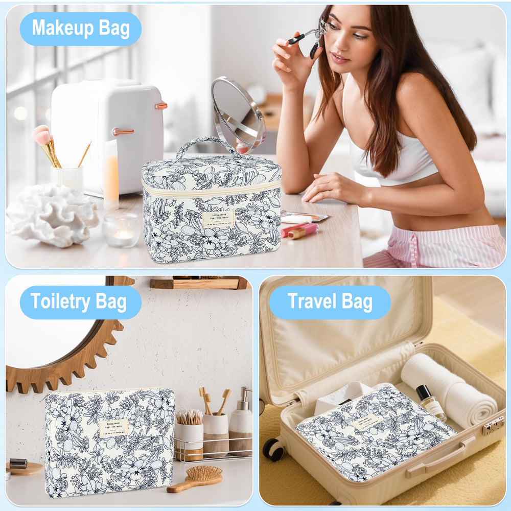 URSKYTOUS kit de maquillaje con capacidad amplia para organizar brochas y productos