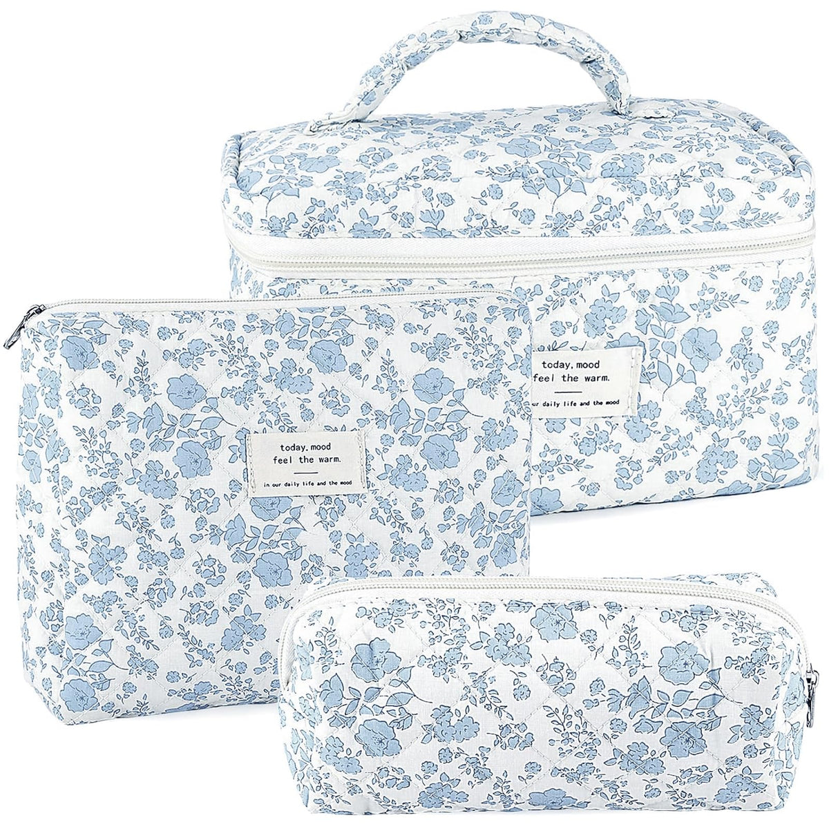 URSKYTOUS neceser de maquillaje acolchado con lazo, ideal para viaje y organización diaria.