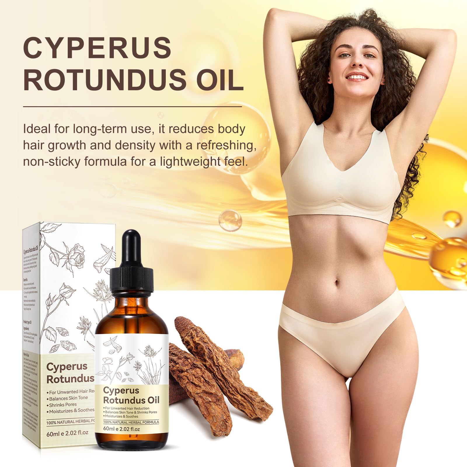 Ingredientes naturales de Uruses aceite Cyperus Rotundus para el cuidado diario