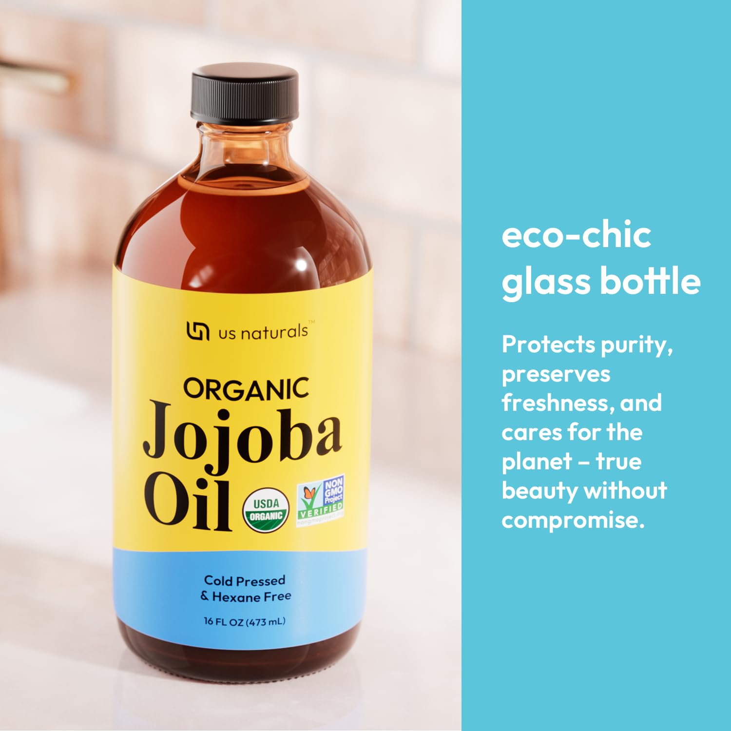 Us Naturals Aceite de jojoba hidrata piel y aporta brillo suave al cabello
