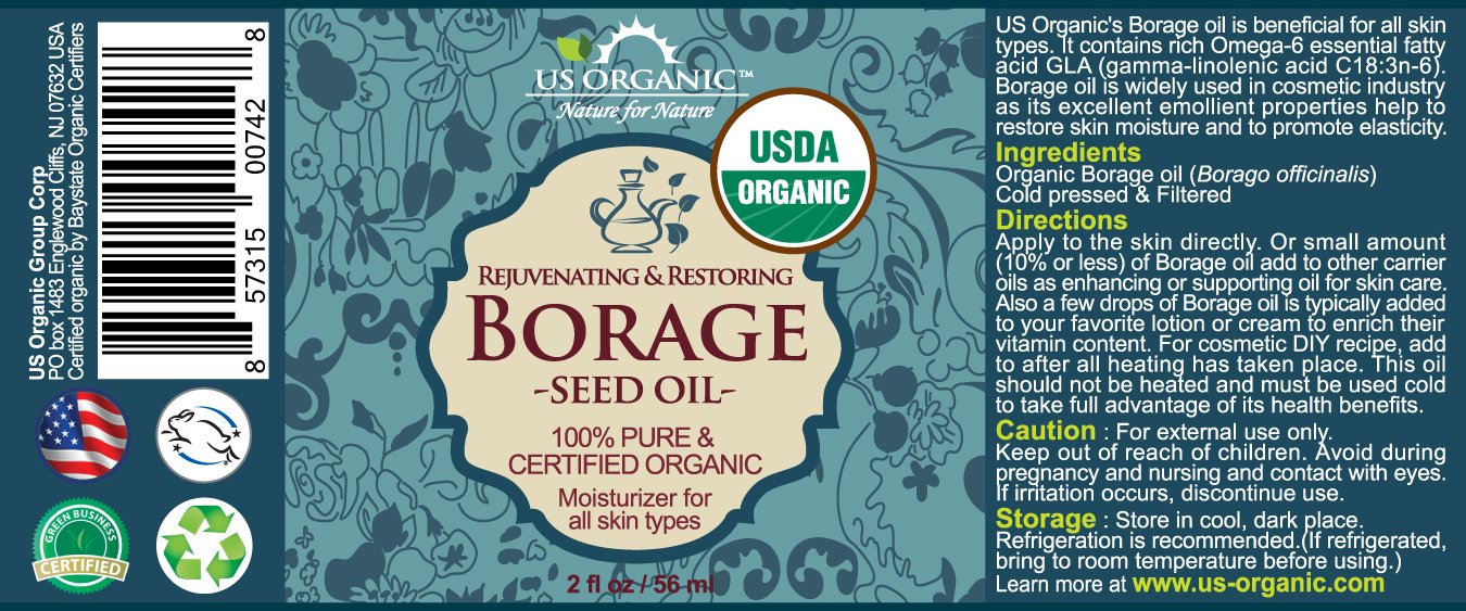 US Organic Aceite de Borago, etiqueta USDA para confianza diaria