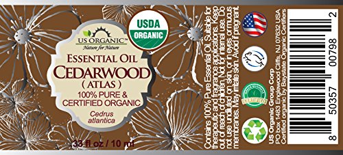 US Organic Cedroatlas: aroma de aromaterapia para aliviar el estrés diario del hogar.