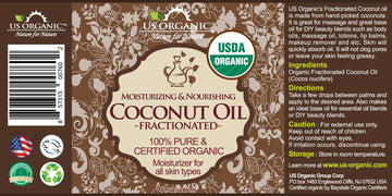 US Organic Aceite MCT fraccionado: masaje relajante con textura ligera.