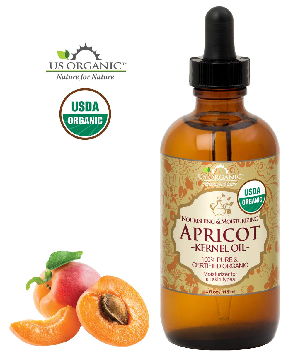 US Organic huile d'abricot corps, hydratation légère et nourrissante