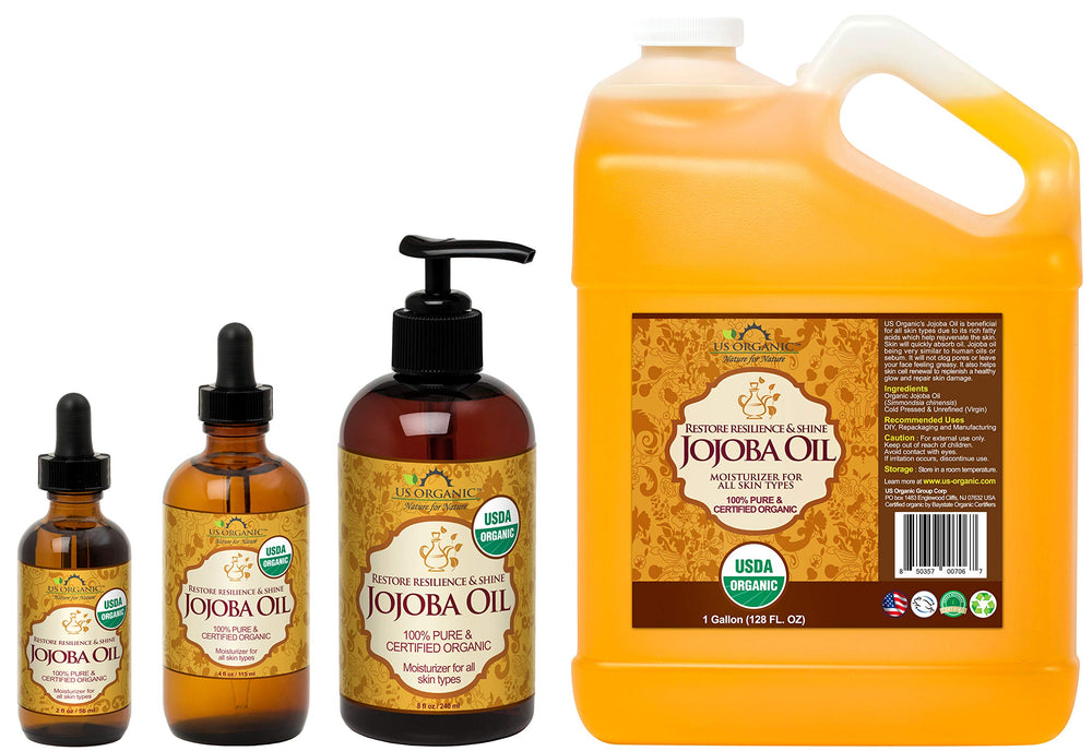 Aplicación facial suave con US Organic Jojoba Oil para humectar