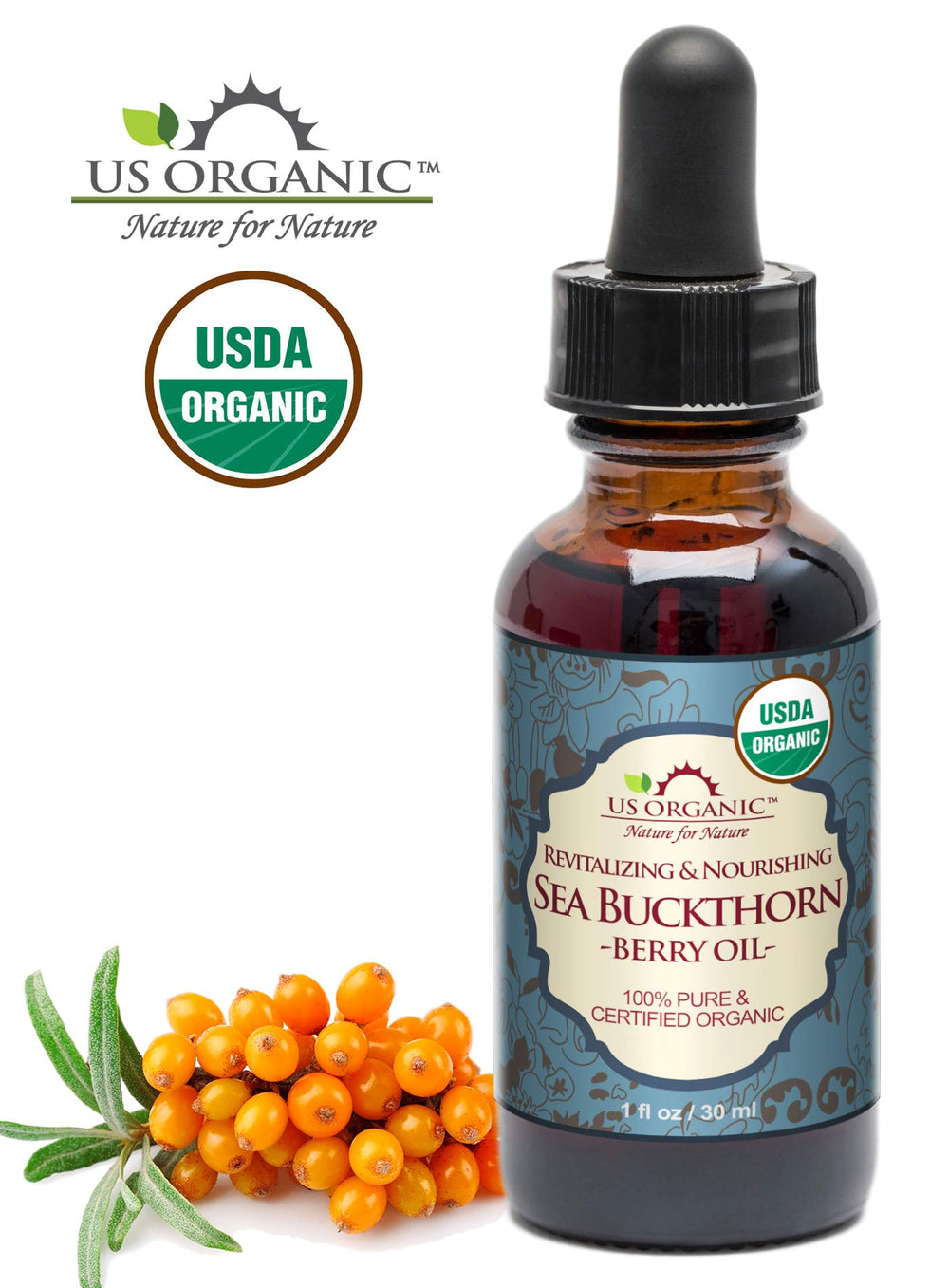 Amber glass protects potency of US Organic Sea Buckthorn Oil.