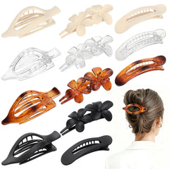 USDNICE 12 clips planos mate ofrecen sujeción firme para todo tipo de cabello.