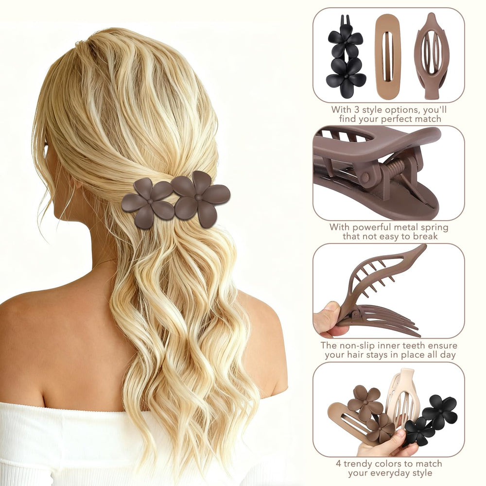 USDNICE clip plano mate con resorte robusto para cabello firme