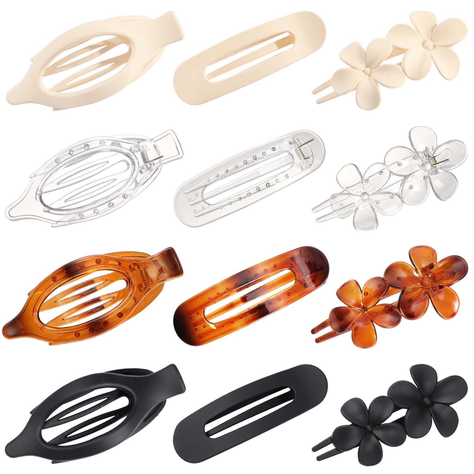 USDNICE 12 clips planos para peinados rápidos y seguros.