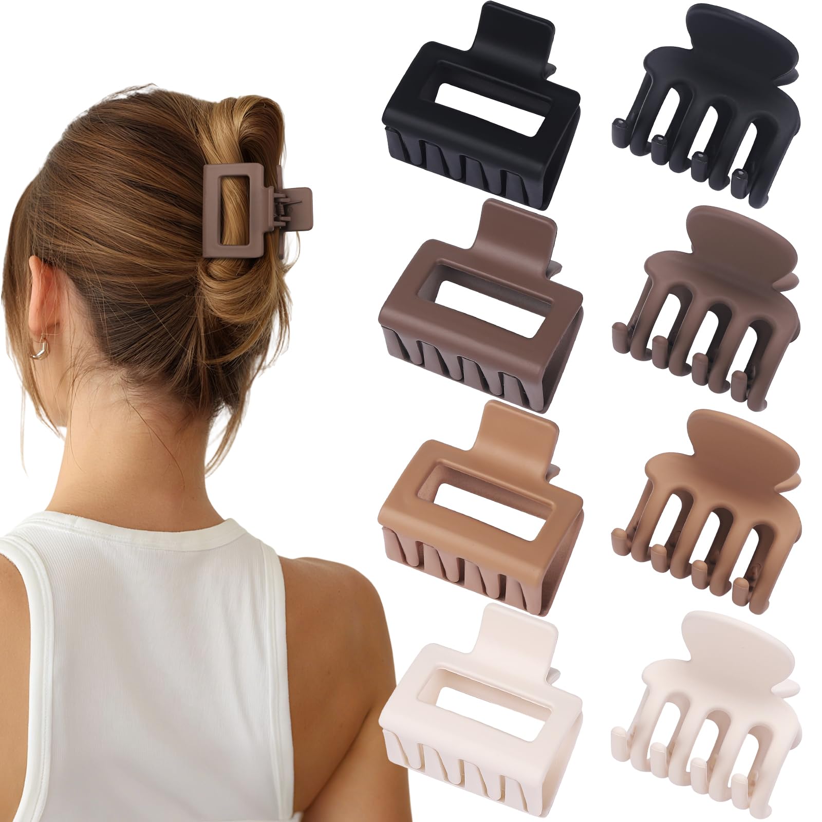 USDNICE pinzas cabello fino clips pequeños rectangulares mate para peinados diarios