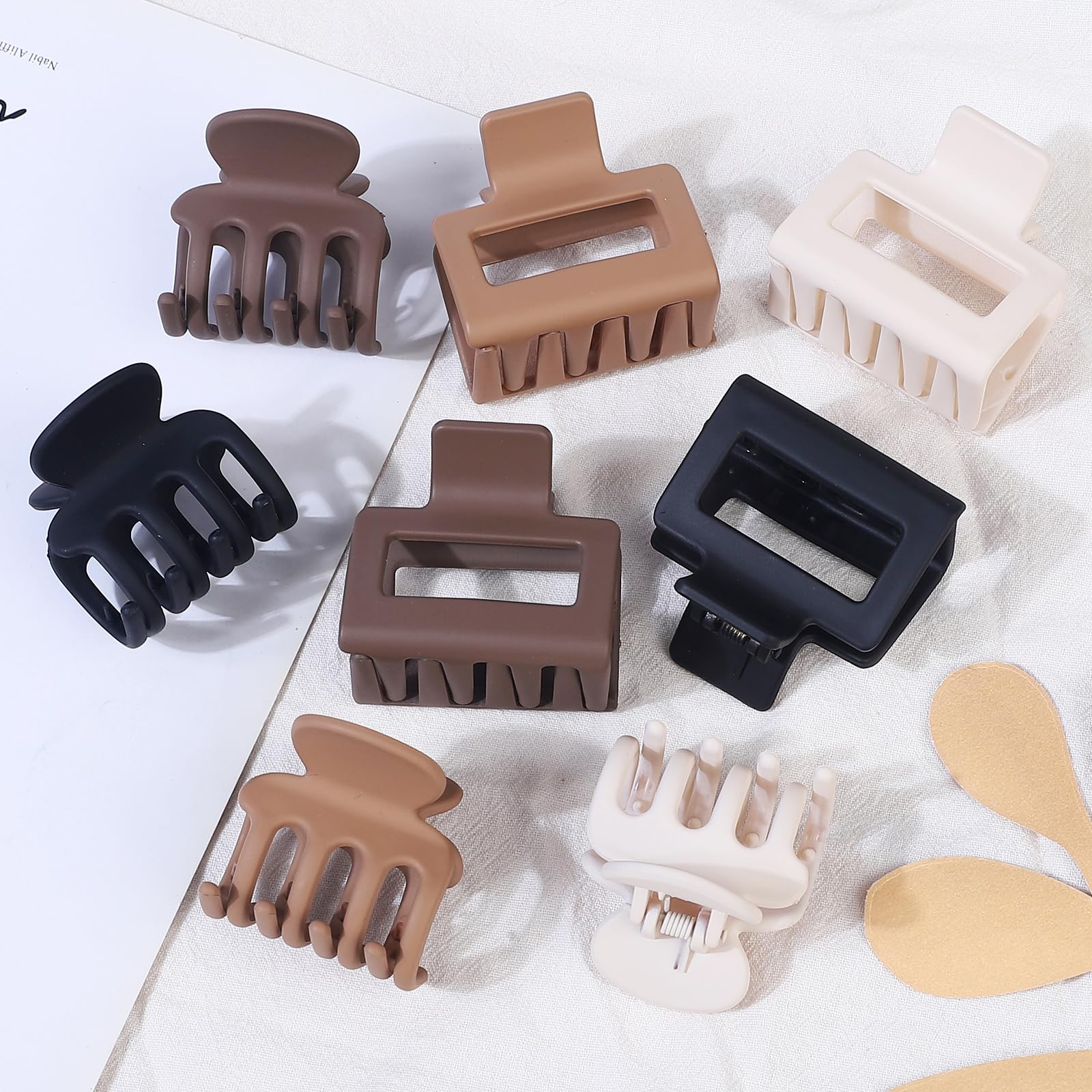 USDNICE pinzas para mujeres y niñas acabado mate marrón, accesorio práctico