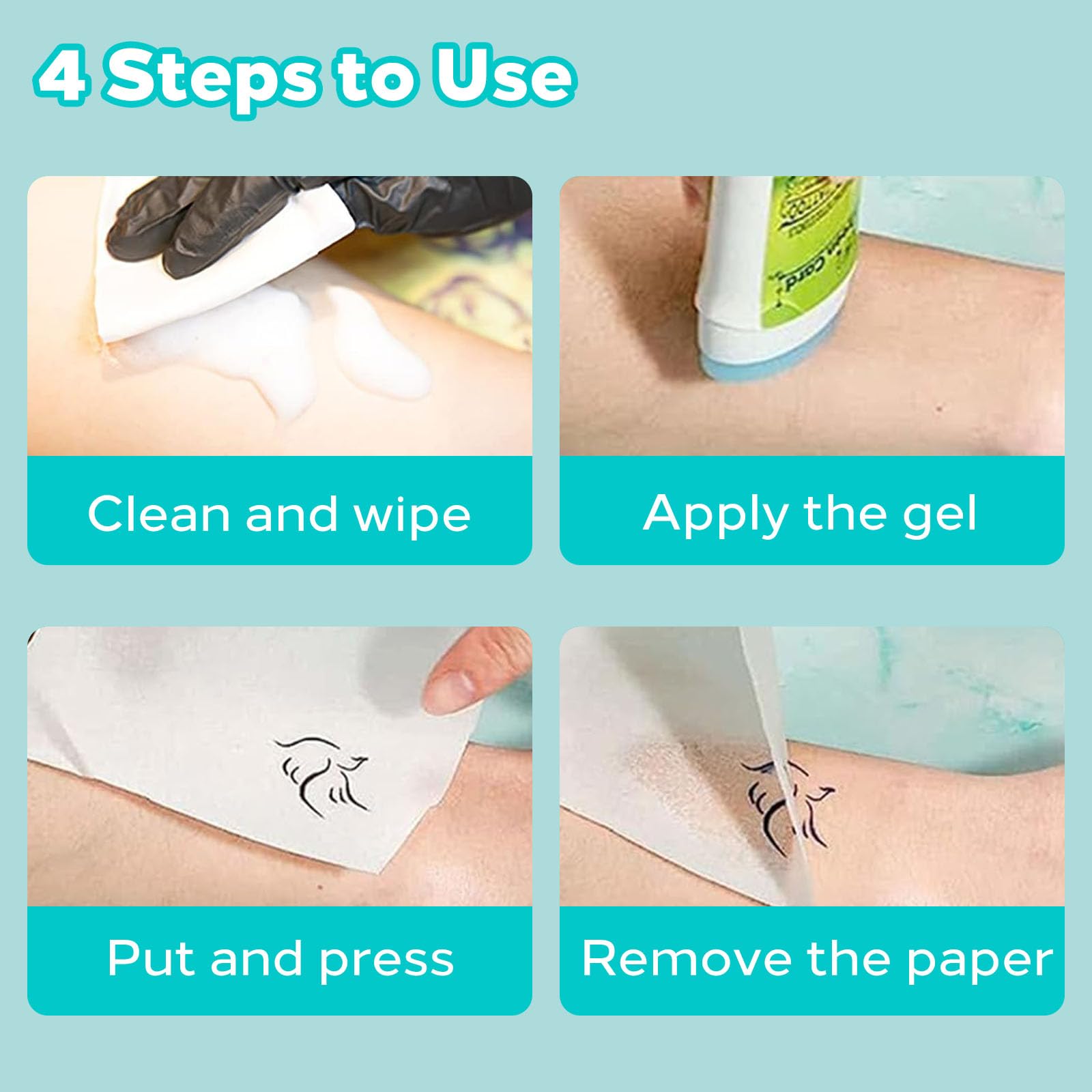 Usiriy Tattoo Transfer Gel muestra textura clara que facilita trazos nítidos.