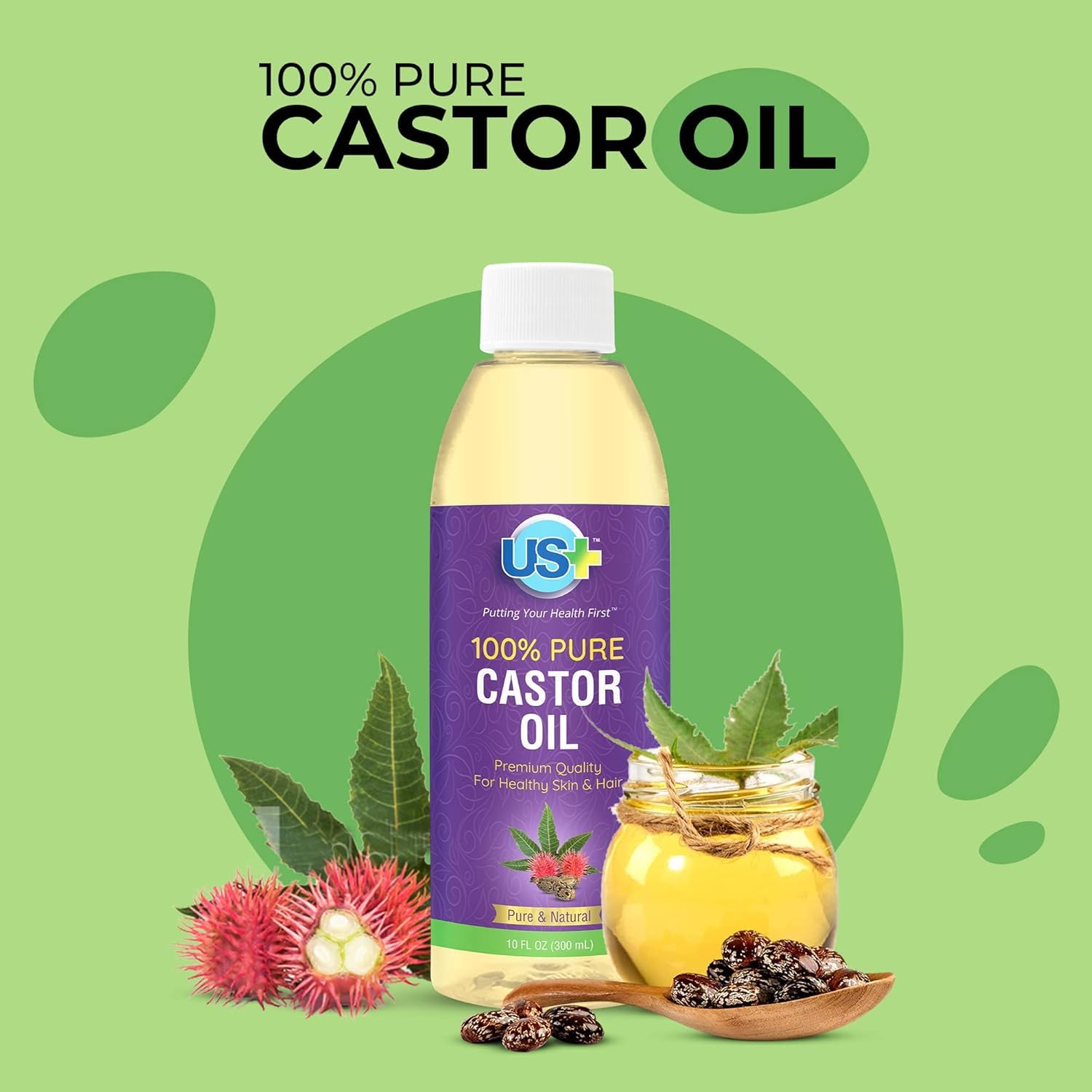 US+ Aceite de Ricino: aplicación facial para cuidado diario