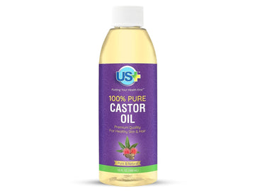 US+ Aceite de Ricino: botella de vidrio para hidratación diaria de piel y cabello