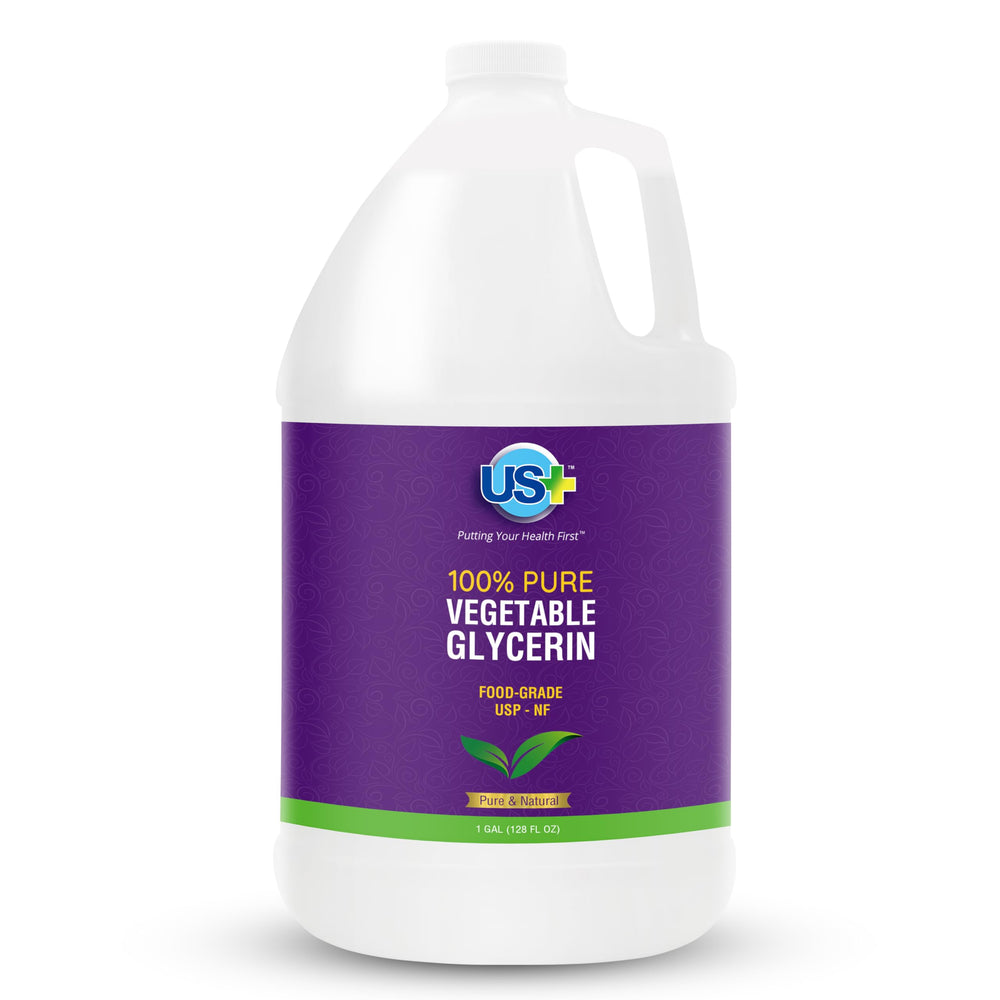 US+ glycérine végétale — bouteille: hydratation naturelle pour peau et cheveux.