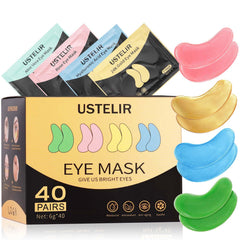 USTELIR parches ojos 24k oro para hidratación y reducción de sombras