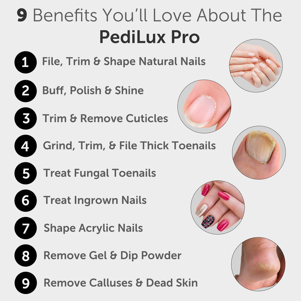 UTILYZE PediLux Pro con 10 velocidades para uñas gruesas