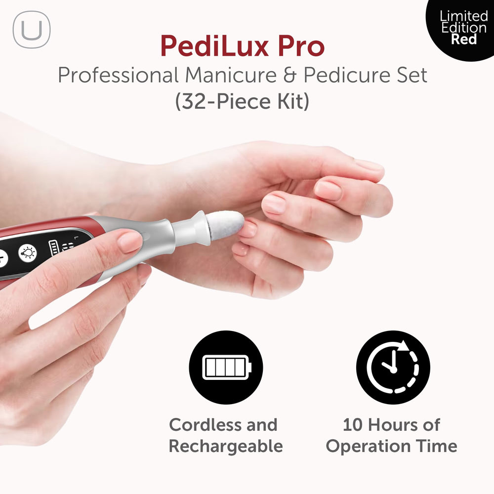 utilyze pedilux pro pantalla iluminada para ver detalles del cuidado de uñas