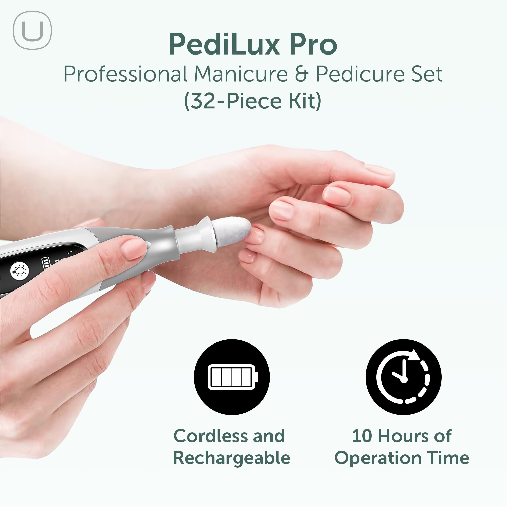 UTILYZE PediLux Pro: lima eléctrica inalámbrica para uñas naturales y acrílicas