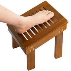 Utoplike banqueta ducha teca, soporte estable para afeitar piernas