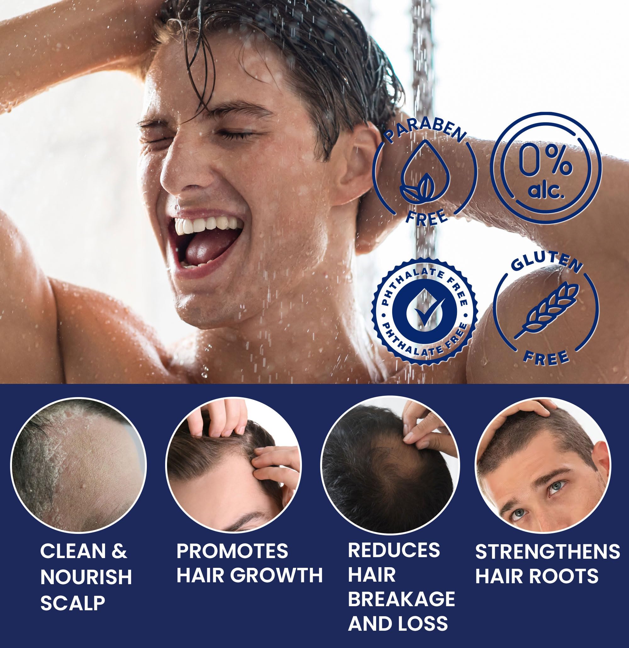 Champú Uttse Biotín para cabello denso y volumen natural.