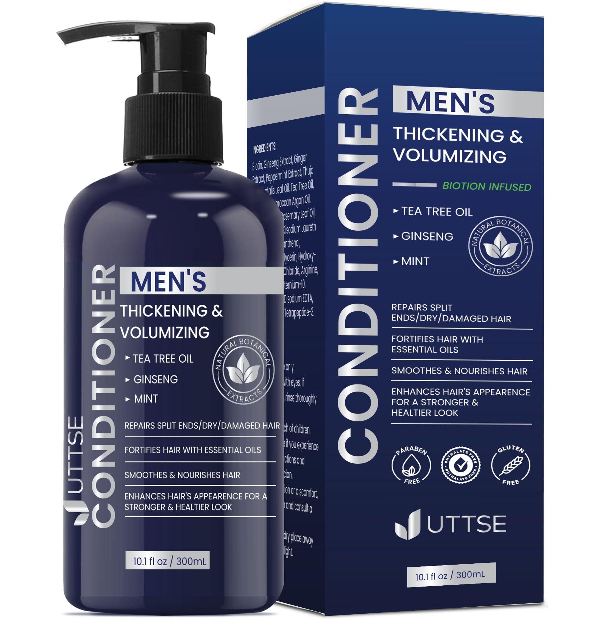 Uttse biotina crecimiento cabello: botella del acondicionador para uso diario.