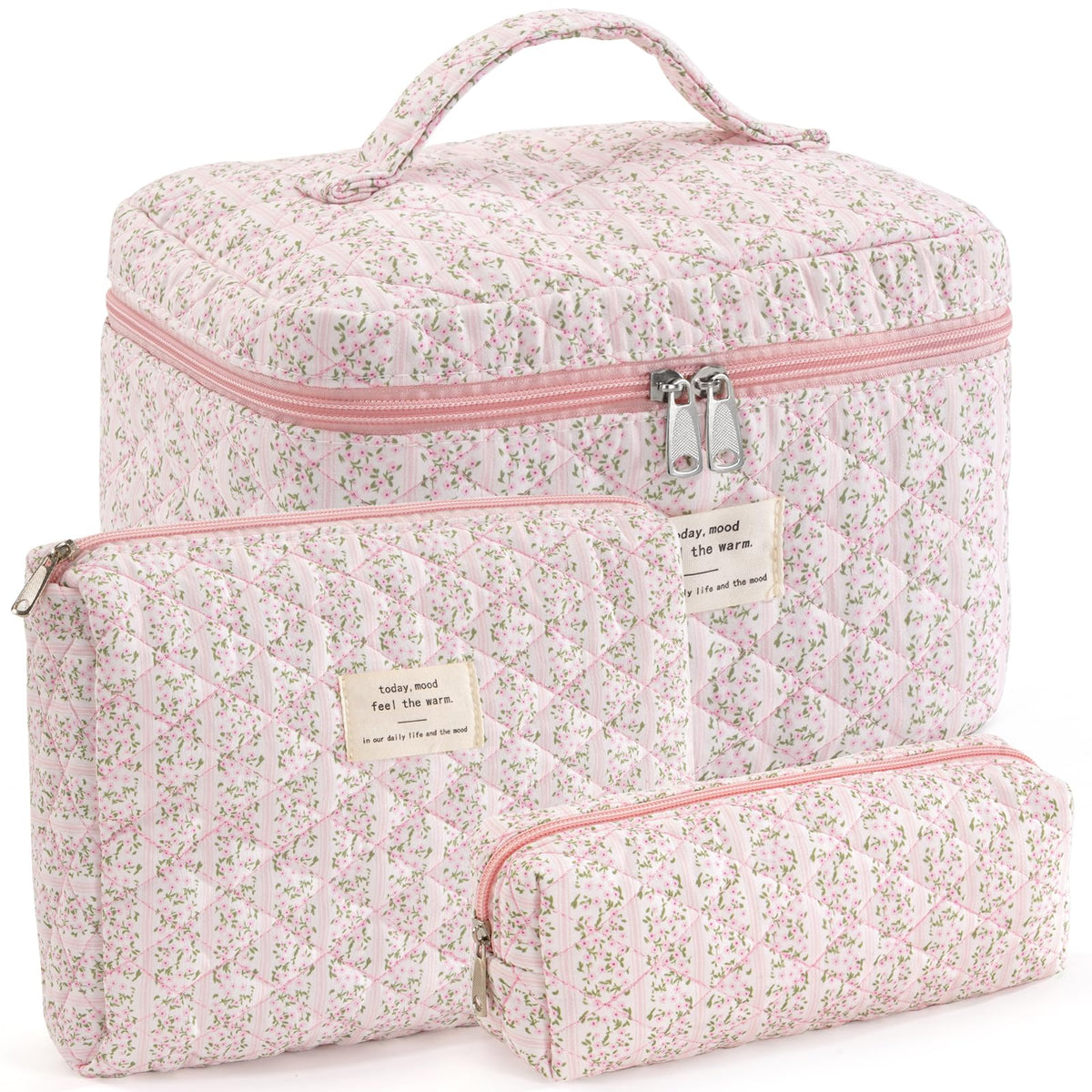 UUYUUY bolsa de maquillaje grande abierta, ideal para organizar cosméticos y herramientas de viaje.