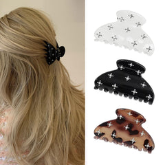 UVANKAUP pinza pelo garra mediana con cristales negro para un look diario elegante y seguro