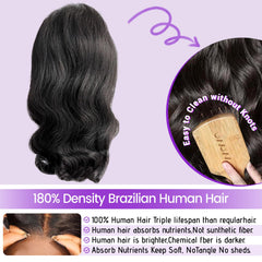 Peluca UVVUVV con lace frontal y densidad 180% para volumen suave.