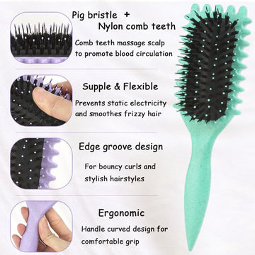 UVZNUMG cepillo de cerdas suaves que cuida el cabello