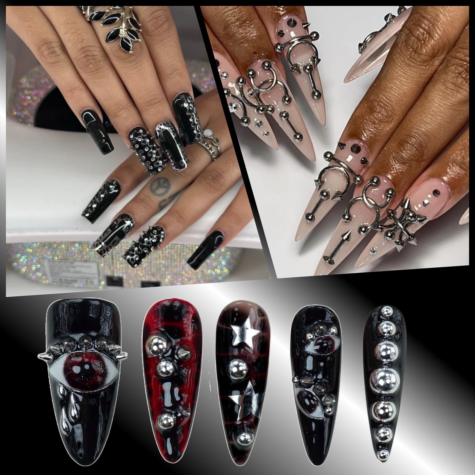 Adornos UWETIME ligeros y duraderos para uñas