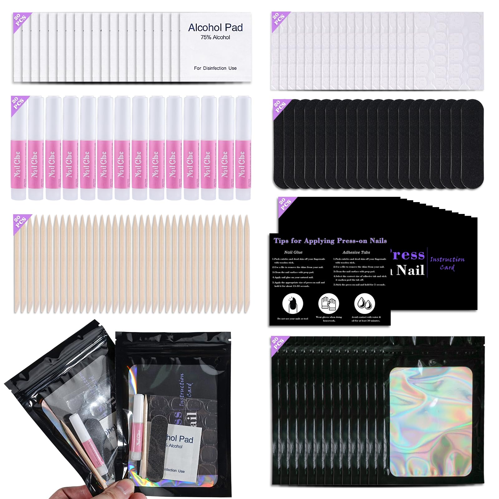 Uyolaxed kit de manicura desechable listo para uso profesional o en casa