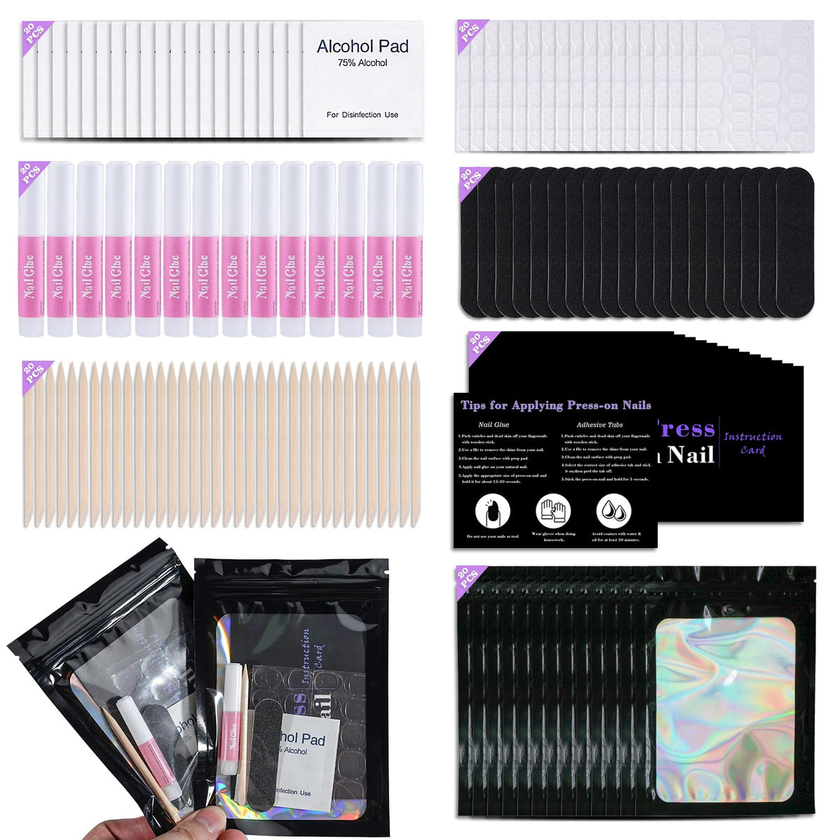 Uyolaxed kit de manicura desechable listo para uso profesional o en casa