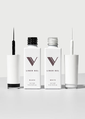 V Beauty Pure Gel delineador Blanco: aplicación detallada para líneas finas y punta francesa impecable.