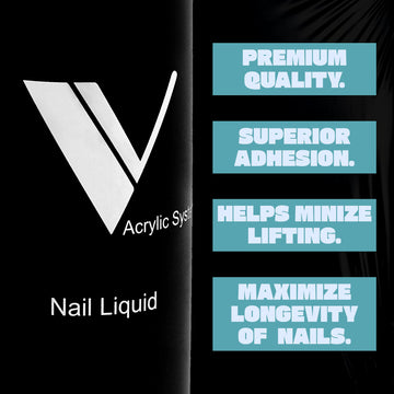 V Beauty Pure Monómero ofrece adhesión superior para evitar levantamientos.