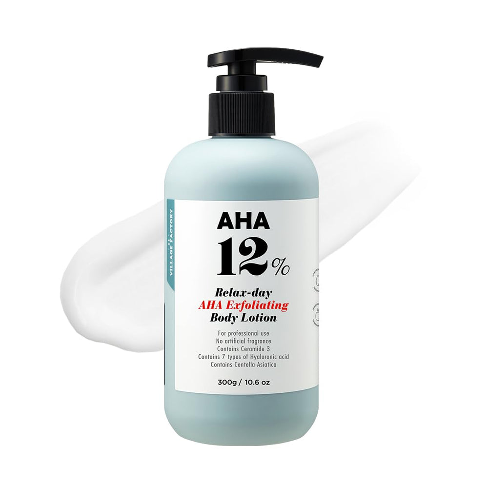 V11Factory loción AHA 12%, exfoliación suave desde el dispensador para piel renovada