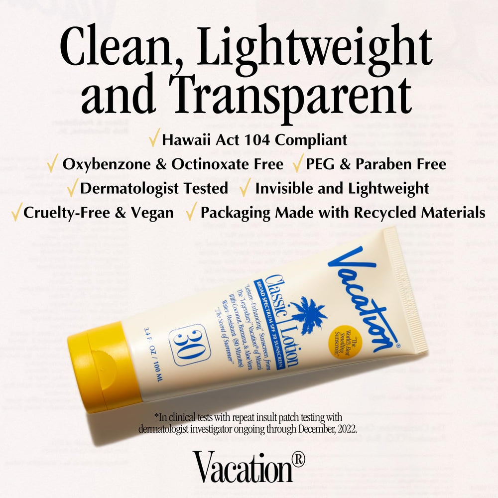 VACATION Classic acabado invisible, sin rastro blanco en la piel.