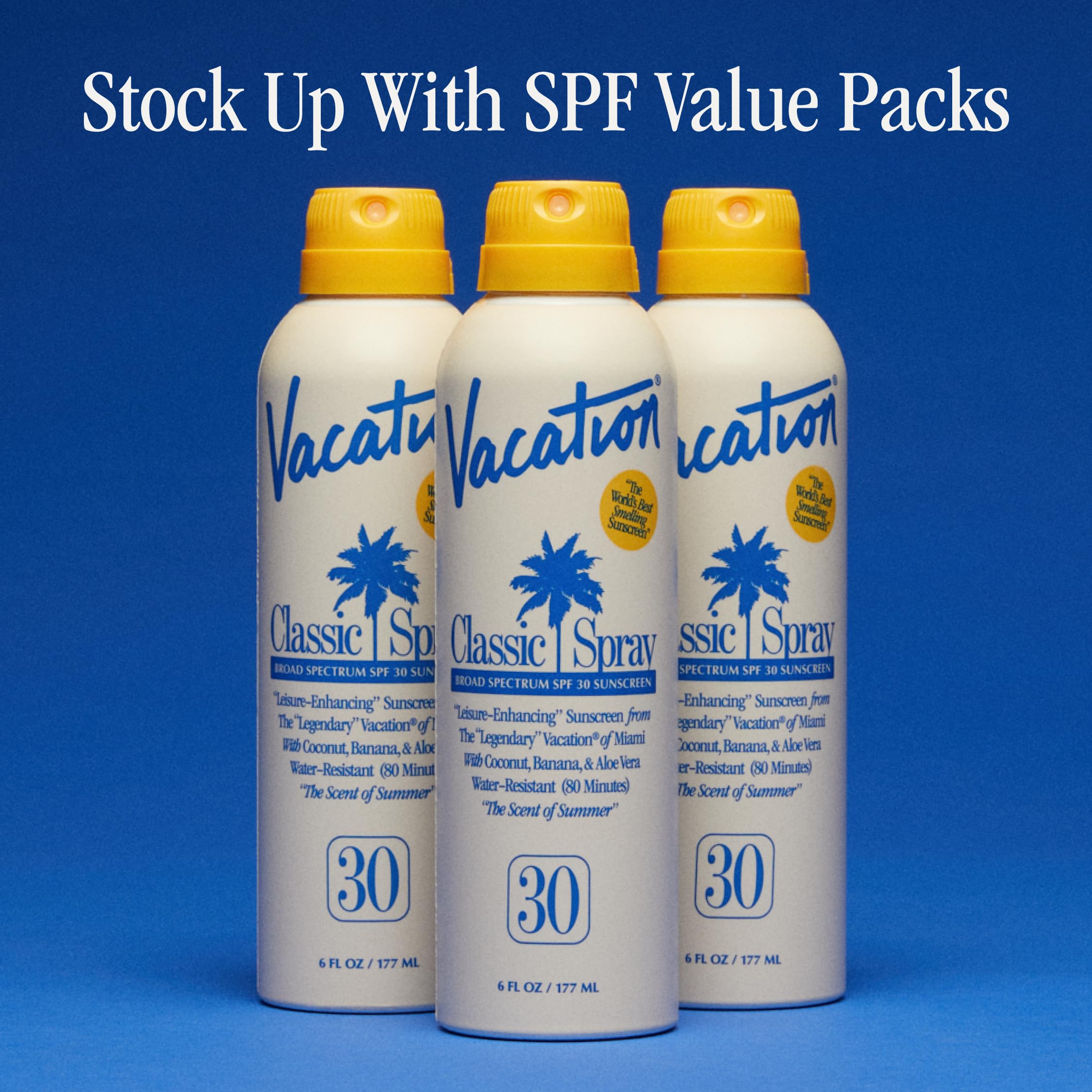 Vacation Classic Sunscreen Spray: envase respetuoso con el medio ambiente.