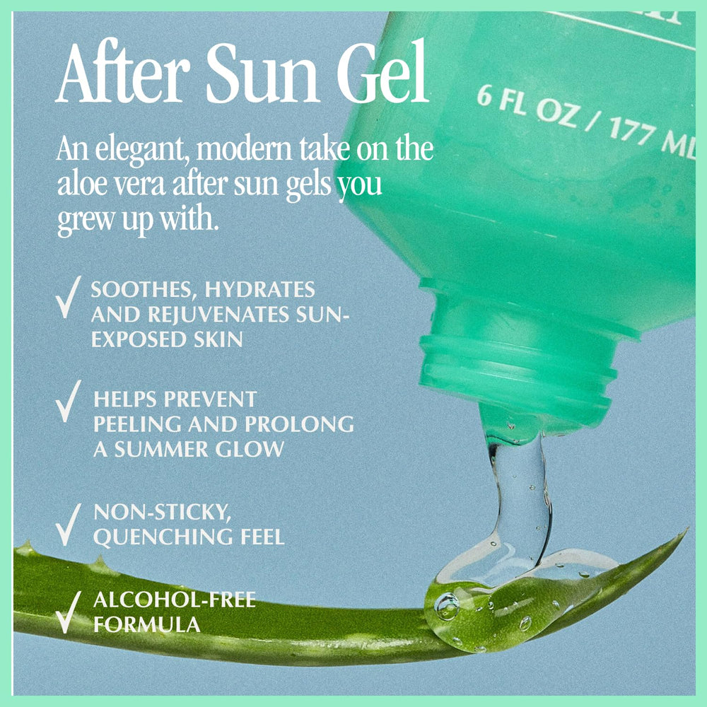 VACATION gel despues del sol, textura ligera que se absorbe rapido para hidratacion