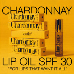 VACATION Aceite Labial SPF30 Chardonnay: aplicación suave para labios secos.