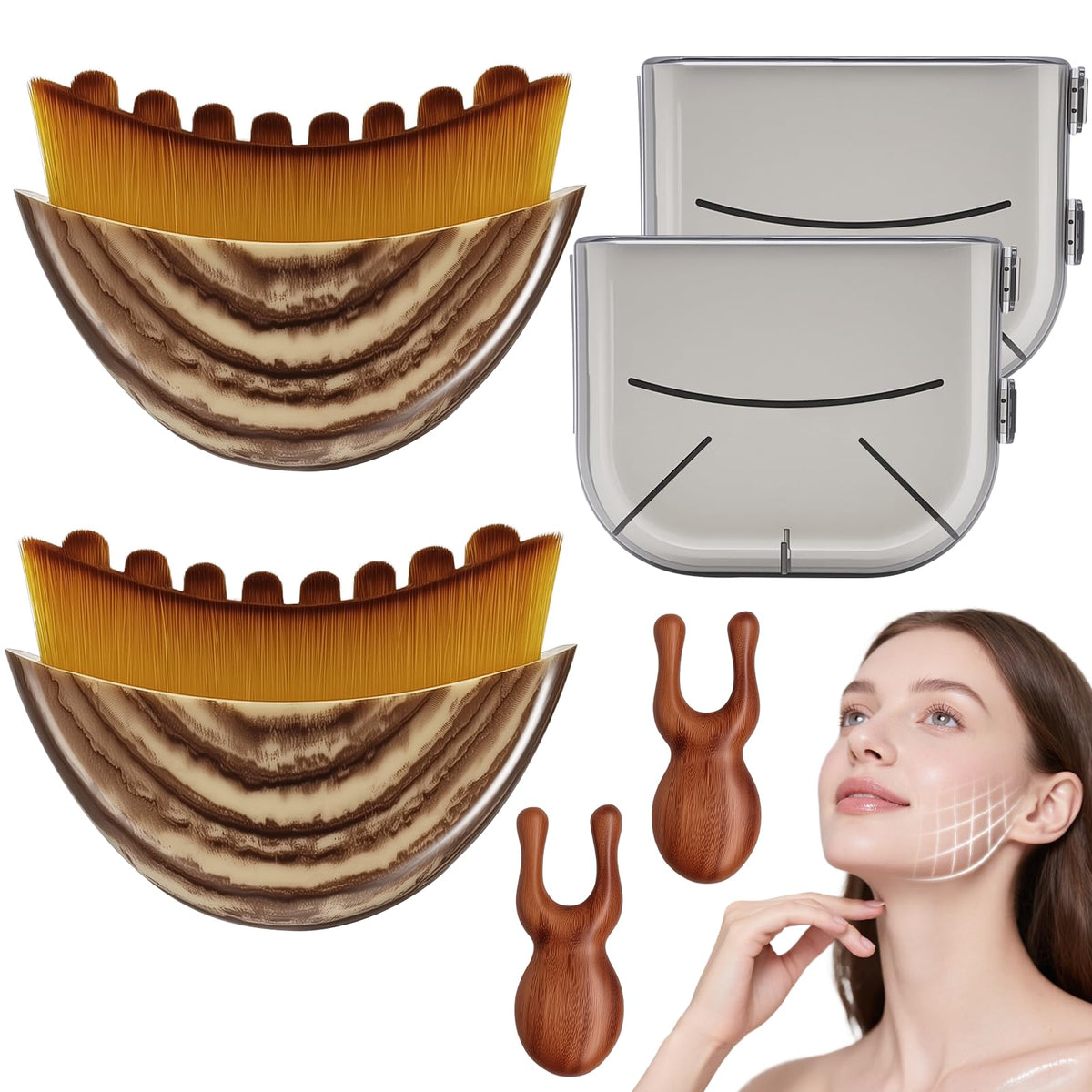 Vafada cepillo contorno linfático para desintoxicación natural suave en rostro