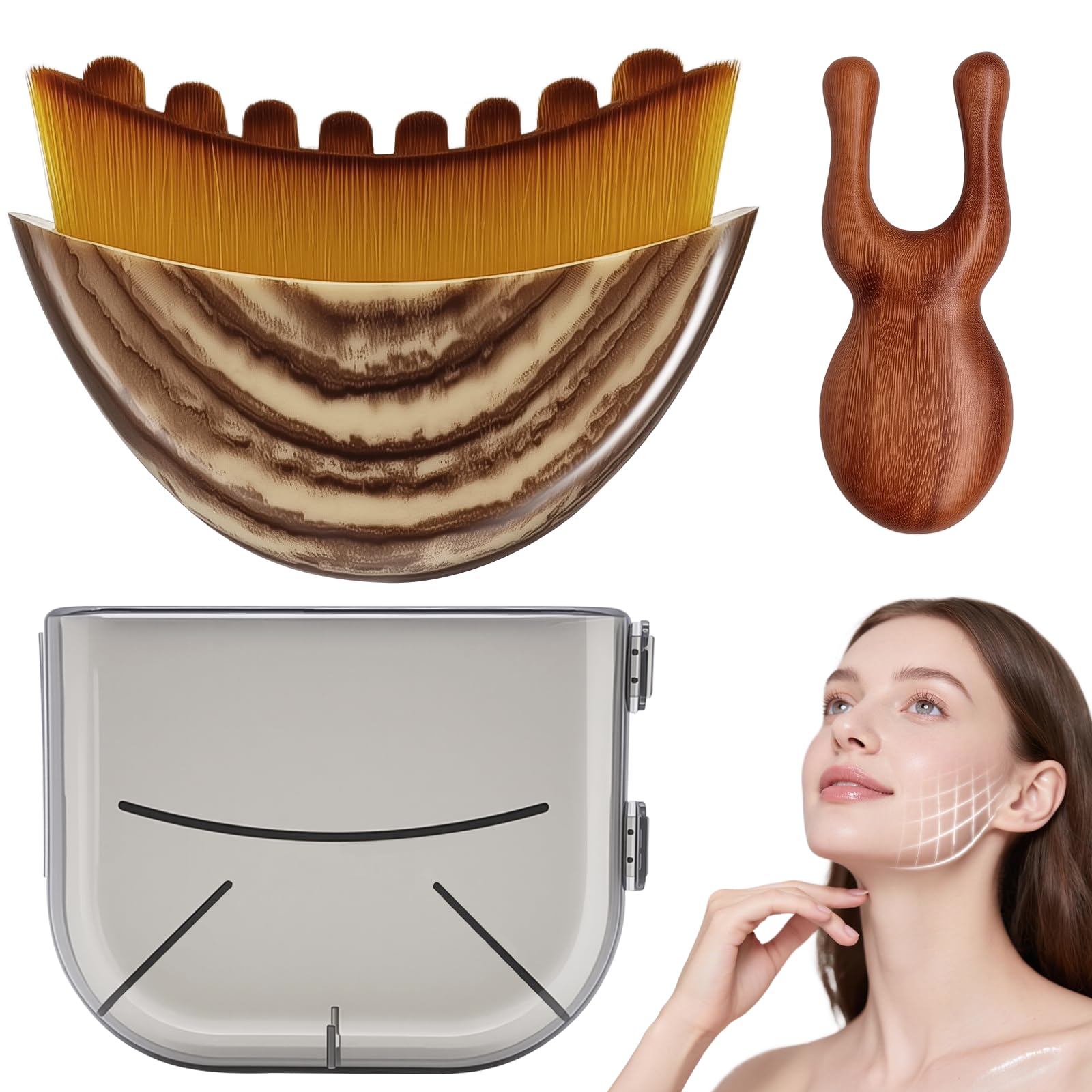 Vafada cepillo linfático para rostro contorno, posible impulso suave de la piel.