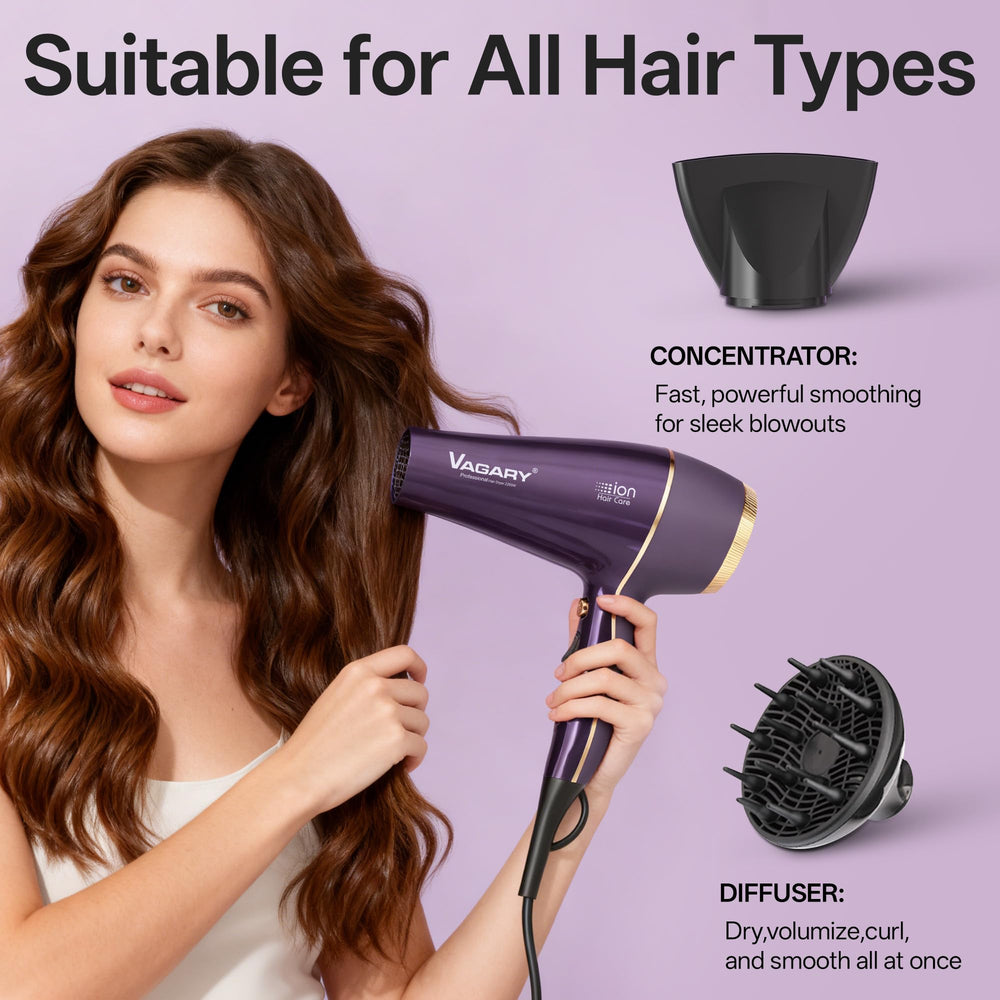 Difusor y concentrador para cabello rizado o liso, secado uniforme.