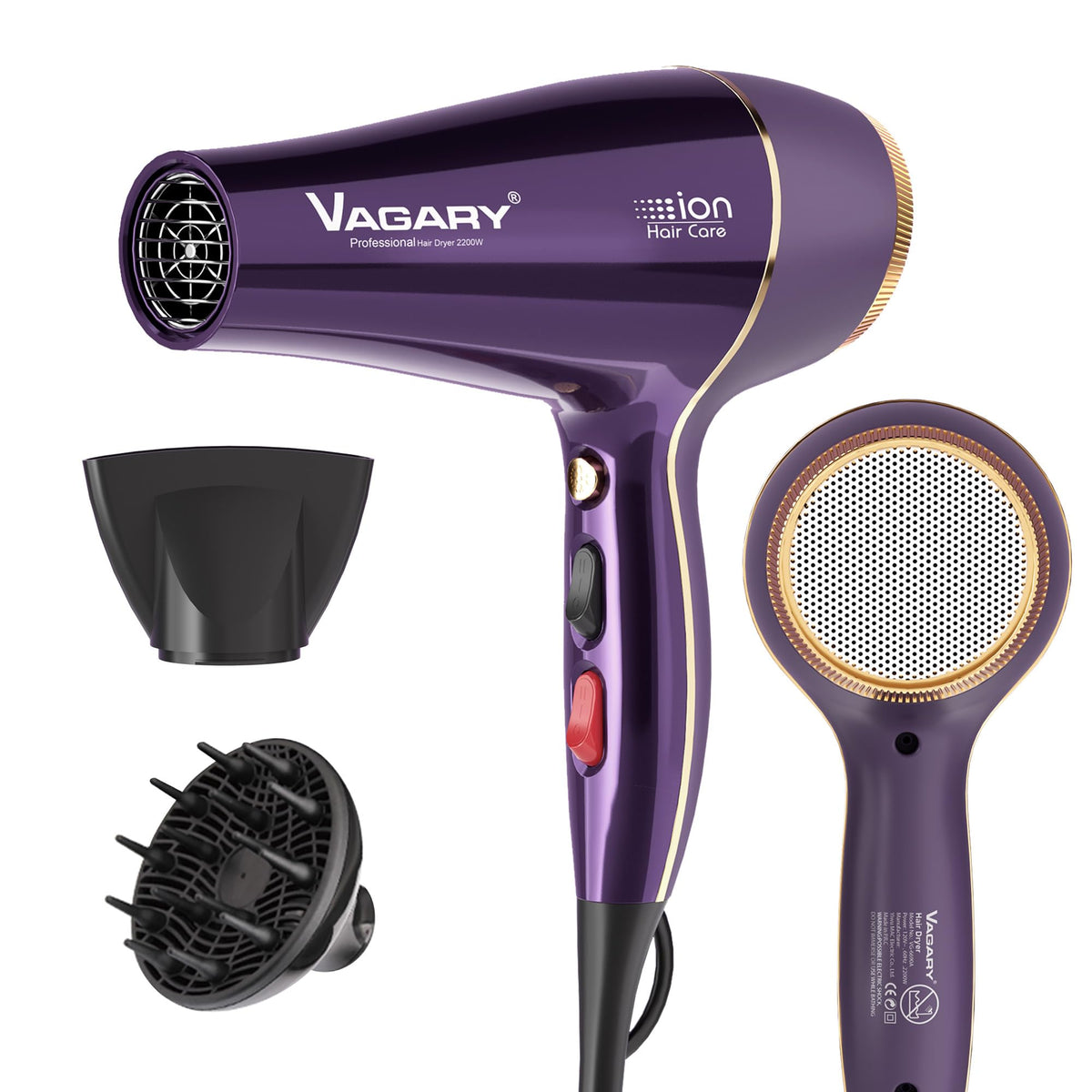 Secador de pelo profesional Vagary 6690A para resultados suaves y brillantes.