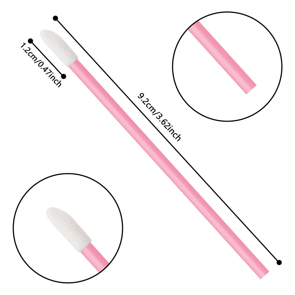 Aplicadores desechables de labios Vaincre con mango rosa para brillo uniforme.