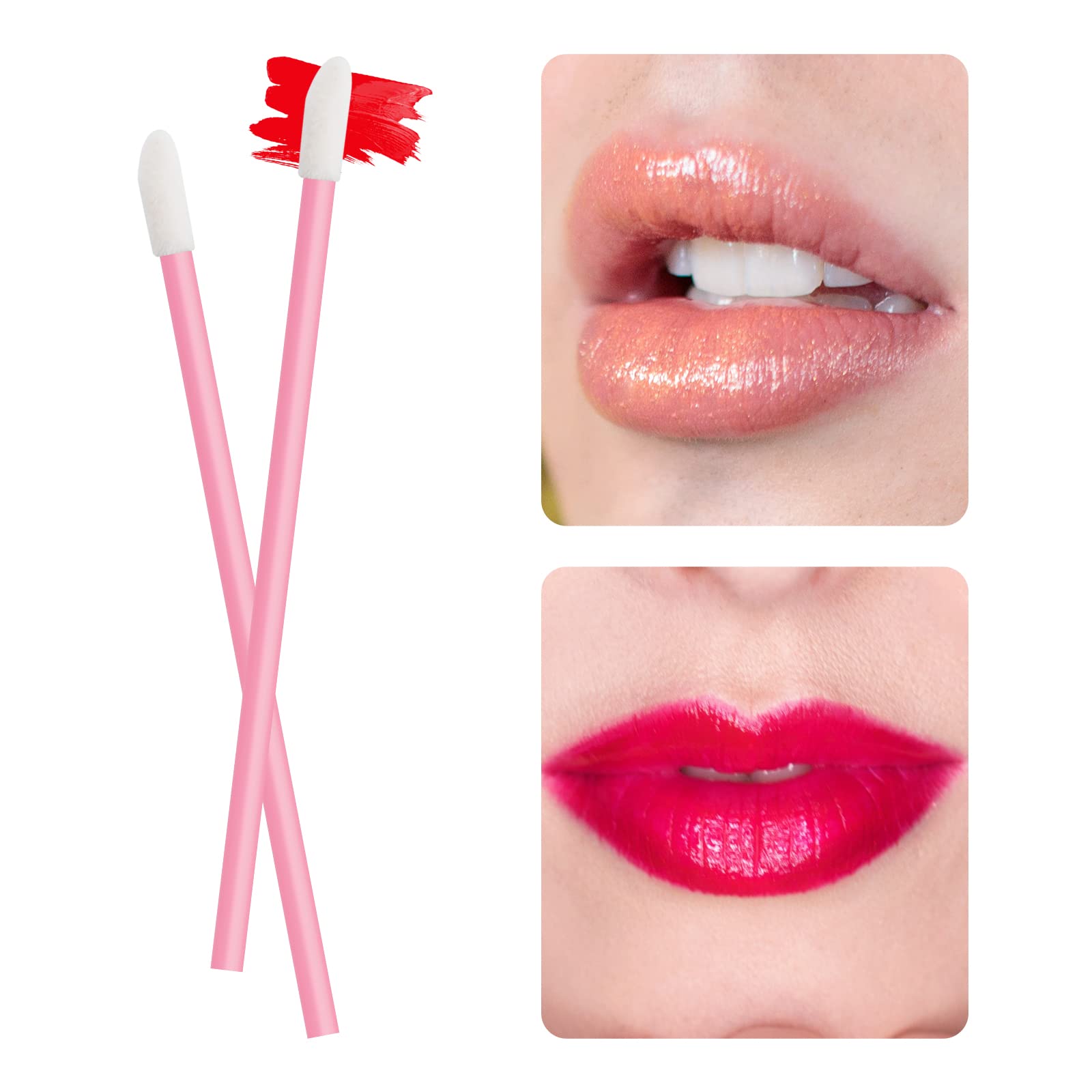Kit profesional de aplicadores desechables Vaincre para maquillaje, rosa.