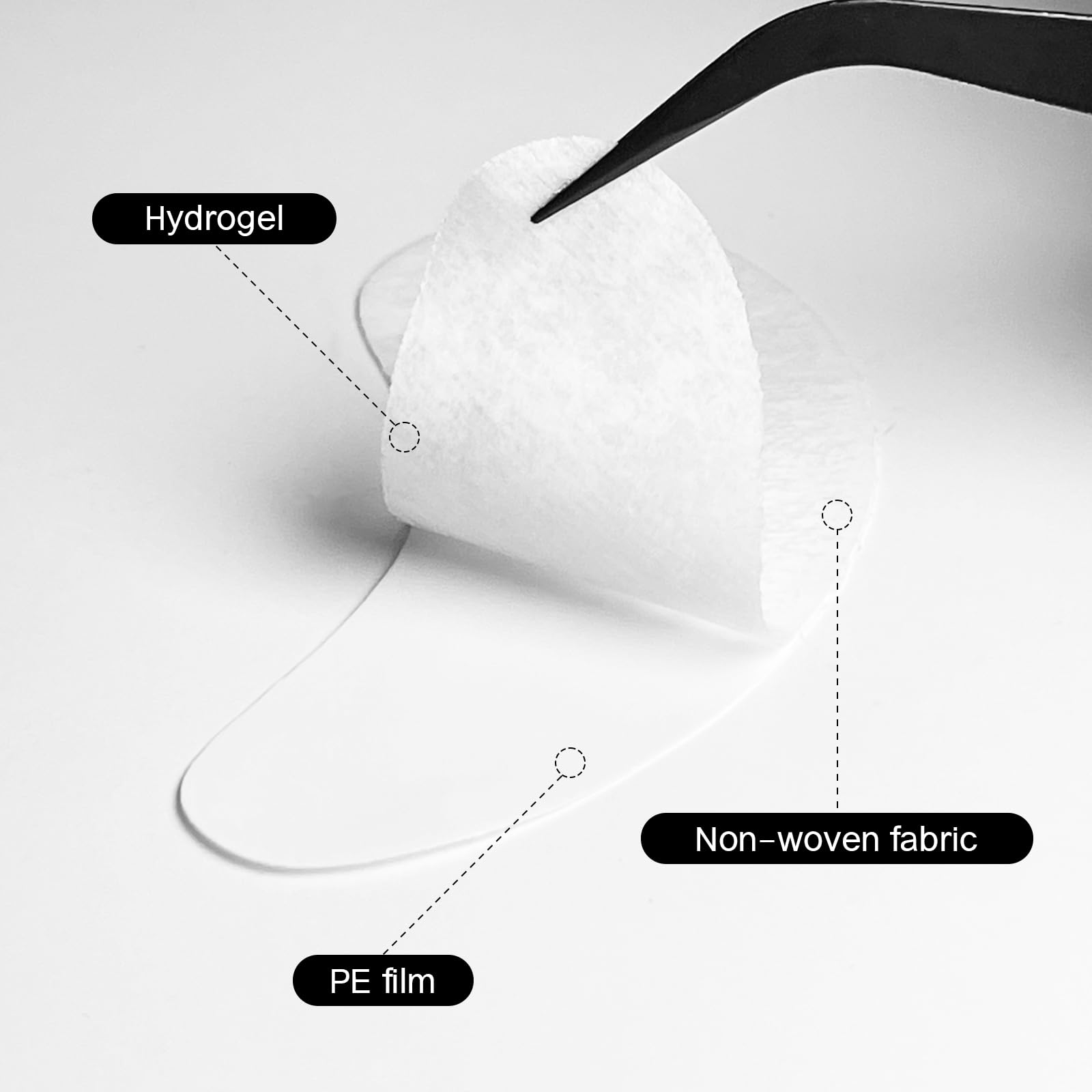 Parche hidrogel Vaincre para ojos, superficie libre de fibras para aplicación fluida